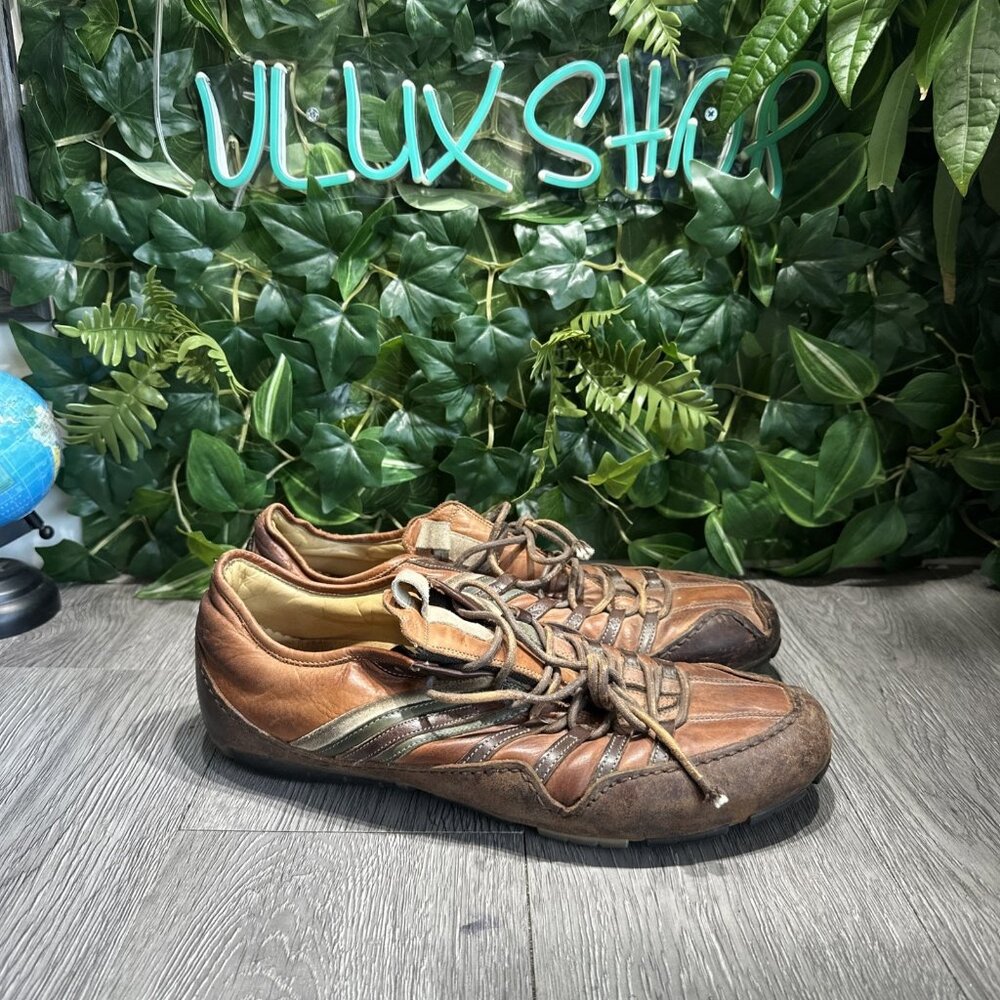 Area Forte Vero Cuoio Leather Shoes Sneakers Size EU 44 US 11 Italy Distressed